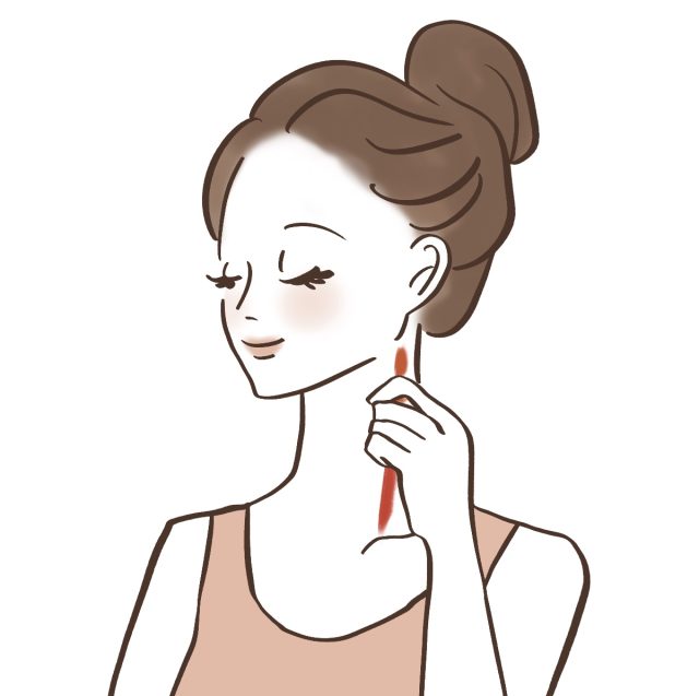 首をマッサージする女性