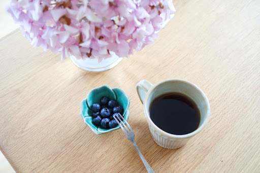 コーヒーとブルーベリー