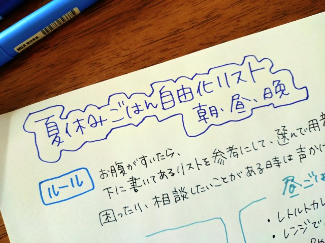 夏休みごはん自由化リスト