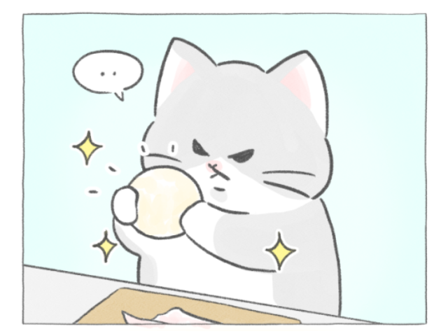 【四コマ漫画】vol.215｜桃の皮むきに挑戦！つるんとむけた後の食べ方は？