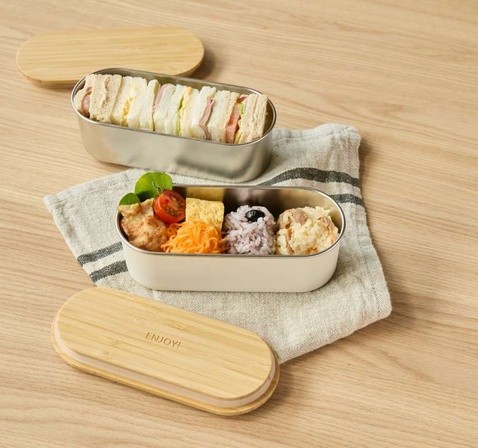 ステンレスなのにレンジOK！バッグにすっきり収まる「ののじ ランチボックス スリム」